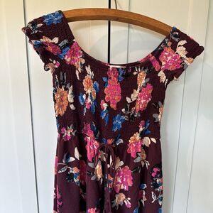 Band of Gypsies 1 Pc. Pantsuit Maroon  Floral Women’s M Wide Leg Pockets